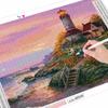Diamond Painting Lighthouse Full Square Round Needlework 3D Diamond Embroidery Seaside Landscape Rhinestone Kit Wall Art