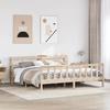 VidaXL Bed Frame with Headboard 200x200 Cm Solid Pine Wood, Bed, Bedroom Furniture, Wooden Bed, Bed 3305769