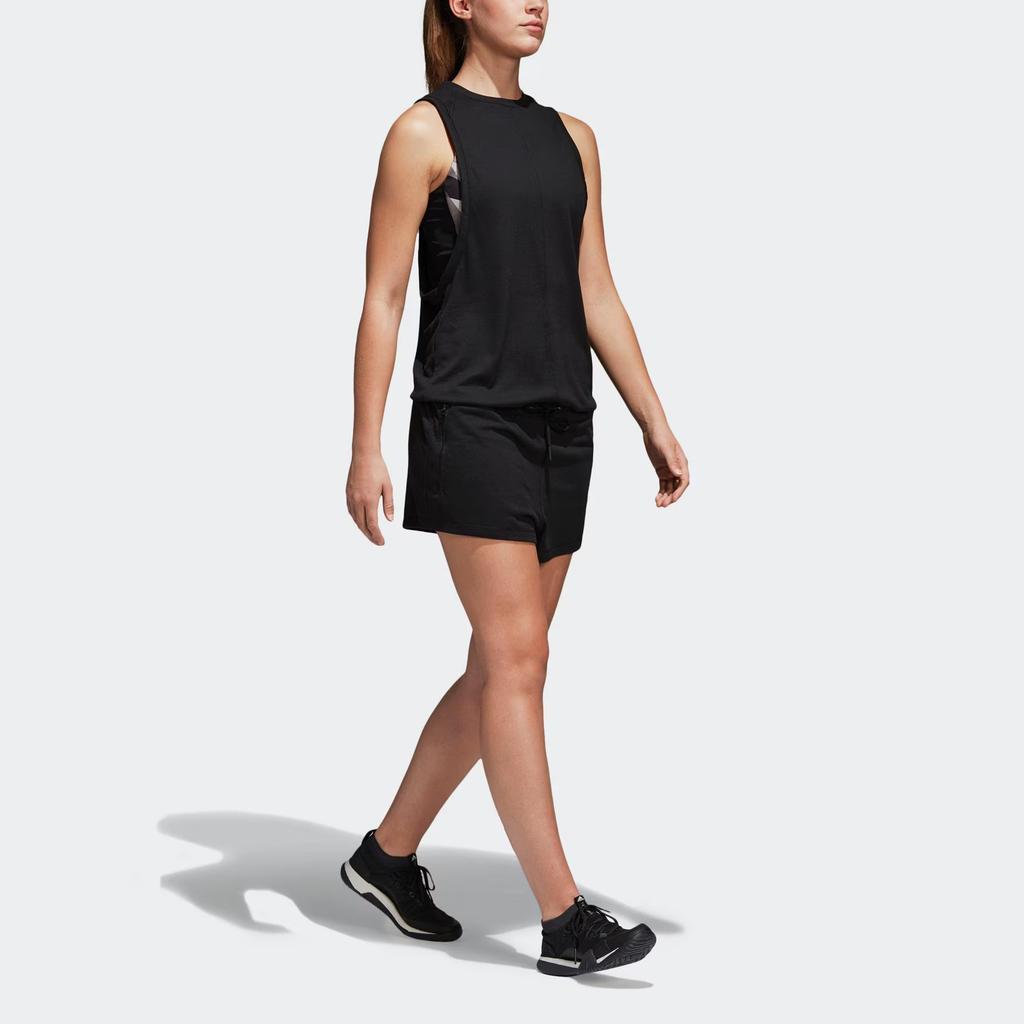 adidas Adventure Wanderlust Loose Comfortable Sleeveless Jumpsuit Women Jumpsuit Black CV4717