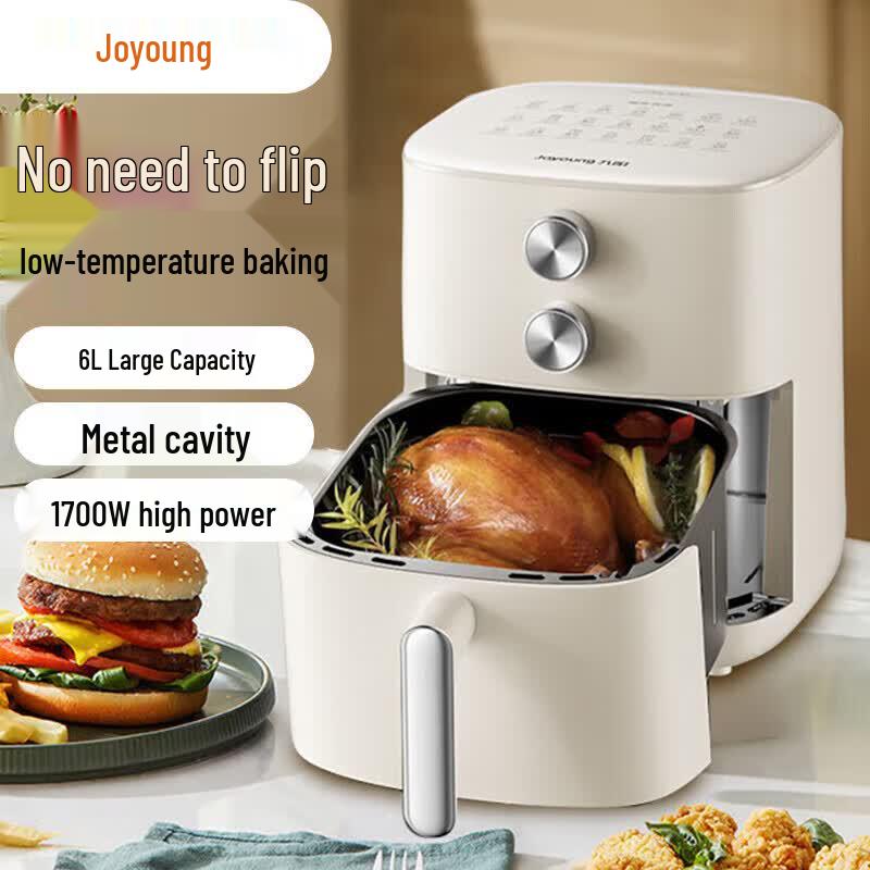 Joyoung 6L No-Flip Steam Air Fryer CN plug (adapter included)