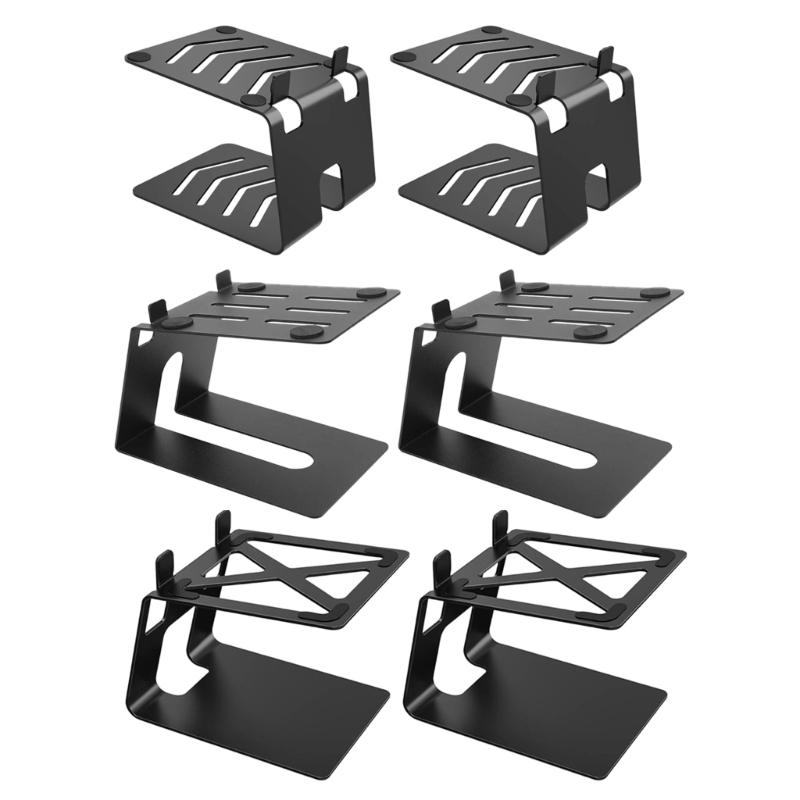 Desktop Speaker Stands With Reinforced Metal Base Stability For Enhances Audios Equipment Protections Space Efficiency