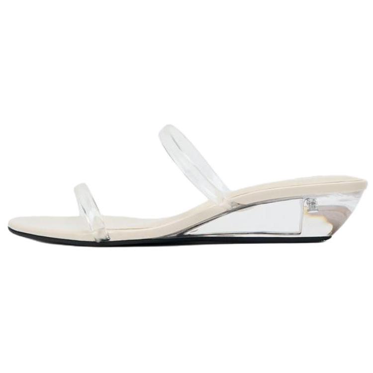 Zara Fashion High Heel Open Toe Slide Sandals Women Footwear Transparent White 3332610087