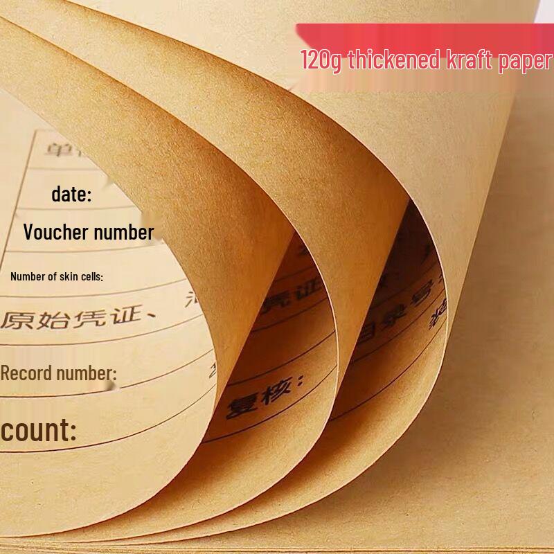 100 Accounting Voucher Covers, A5, 243x142mm Kraft Paper for Bookkeeping and VAT Invoices