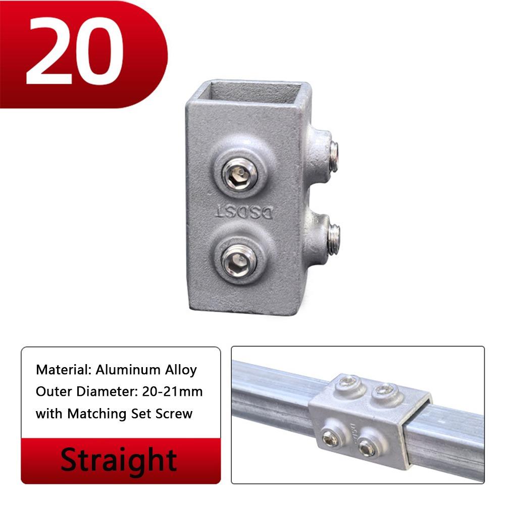 Tubo Quadrado 20x20mm 25x25mm Liga de Alumínio Cotovelo de Liga de Alumínio Conector de Braçadeira de Tubo Fixo Acessórios Junta Fixa de Tubo