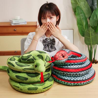 Simulated Spotted Boa Constrictor Doll Plush Toy Zodiac Snake Big Snake Doll Whole Person Funny Birthday Gift