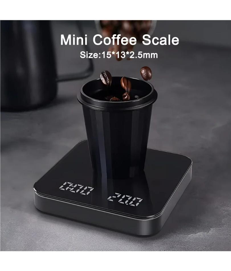 1Set Electronic Coffee Scale with Silicone Pad Digital Coffee Scale with Timer LED Display USB Charging Home Cafe Use Good Gift