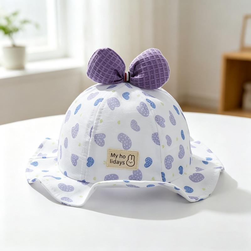 Baby Spring Summer Cotton Sun Hat With Wide Brim For Girls Sun Protection