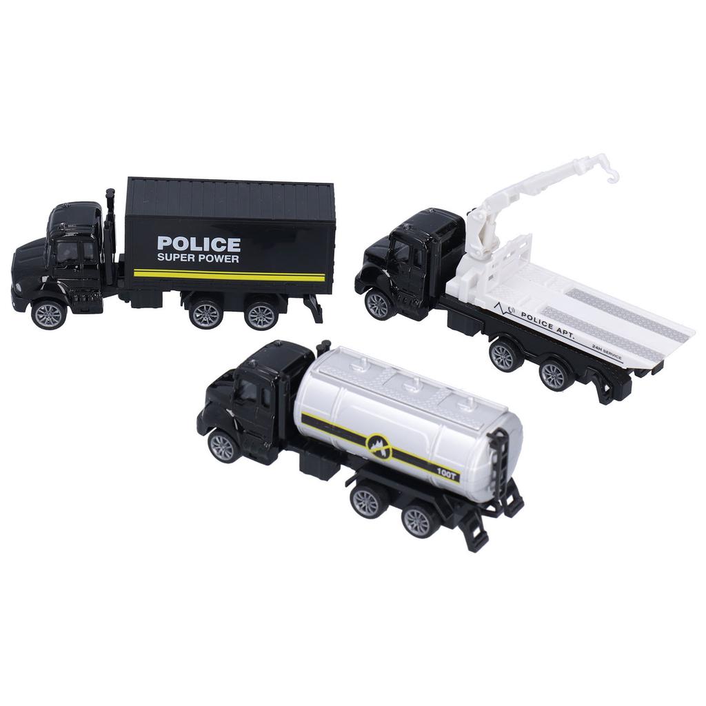 3pcs 1:50 Truck Model Toy Set Pull Back Recovery Tanker Truck Model Set for ChildrenPull Back