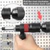2.4-6.4mm Electric Rivet Nut Adapter Automatic Riveting Nail Cordless Riveting Tools with Wrench and Handle