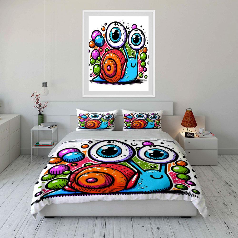 "Whimsical Snail Wonderland" Bedding sets Duvet covers Pillowcases(1* Duvet Cover 2* Pillowcases without duvet insert)