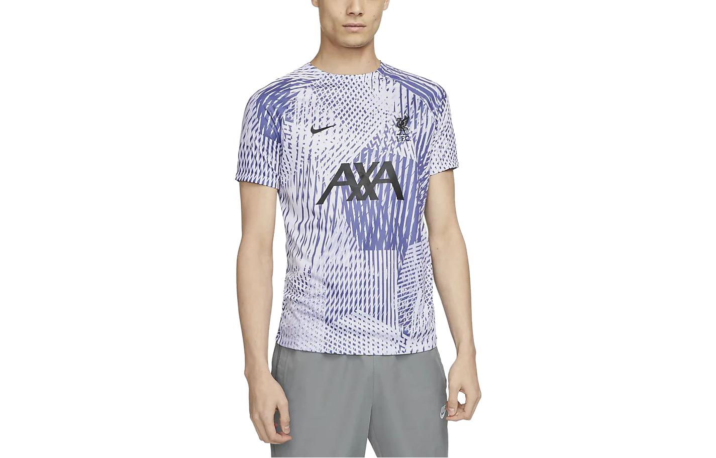 Nike T Shirts Men s Purple Crew Neck Moderate Straight Fit DN2920-532 L