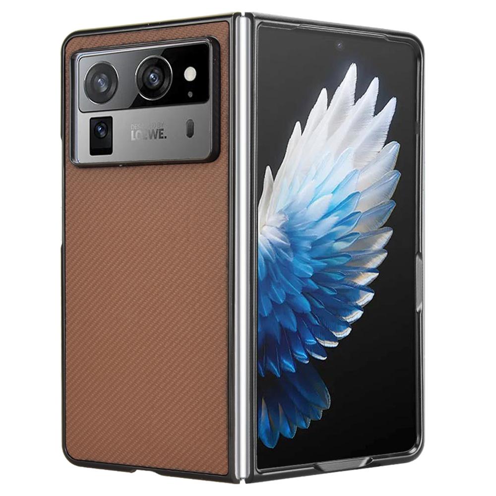 Pro pouzdro TECNO Phantom V Fold2 Textura karbonových vláken Nárazuvzdorný PU+PC Kryt telefonu