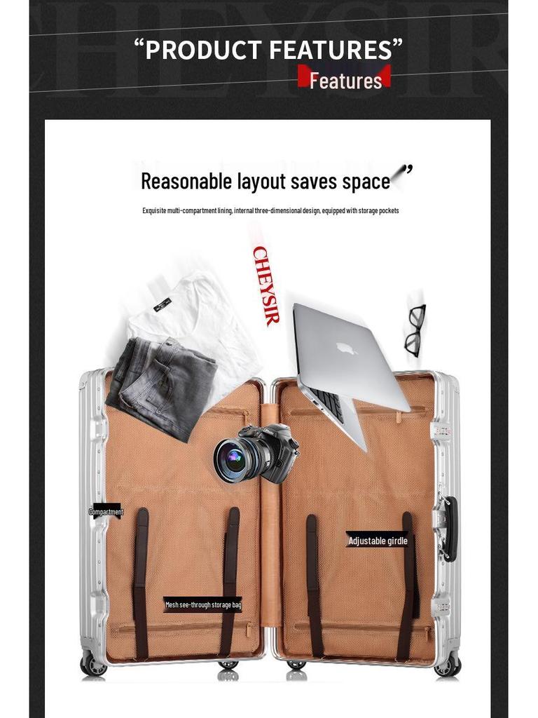 Retro Aluminum Frame Spinner Suitcase - Available in 20/24/26/29 Inches