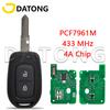 Datong World 2 Button 4A PCF7961M 433MHz With VAC102 Blade Car Remote Key For Renault Sandero Logan Lodgy Dokker Dacia Duster