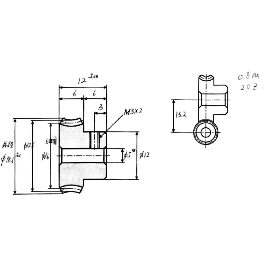 0.8M 1:1 Standard Precision Worm Gear Set POM 20/30/40/50 Teeth Turbine Quality Parts 5/6MM Reducer Lightweight Low Noise