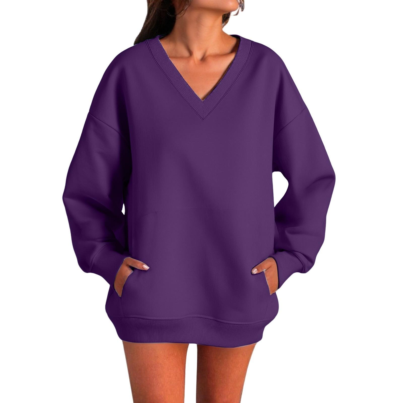 

Women s Solid-color Fashionable Long-sleeved Top S фіолетовий
