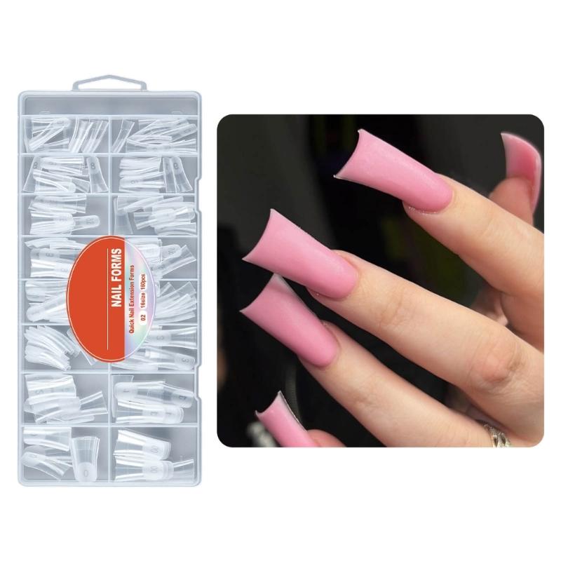 160Pcs Nail Extension Natural Fit Clear Nail Forms With Multiple Sizes For Perfect Nail Extension Comfort And Easy Use