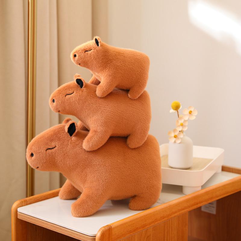 Niedliche Simulations-Capybara-Puppe Plüschtier niedliche kleine Capybara-Puppe Kinder begleiten beruhigendes Kissen Stoffpuppe