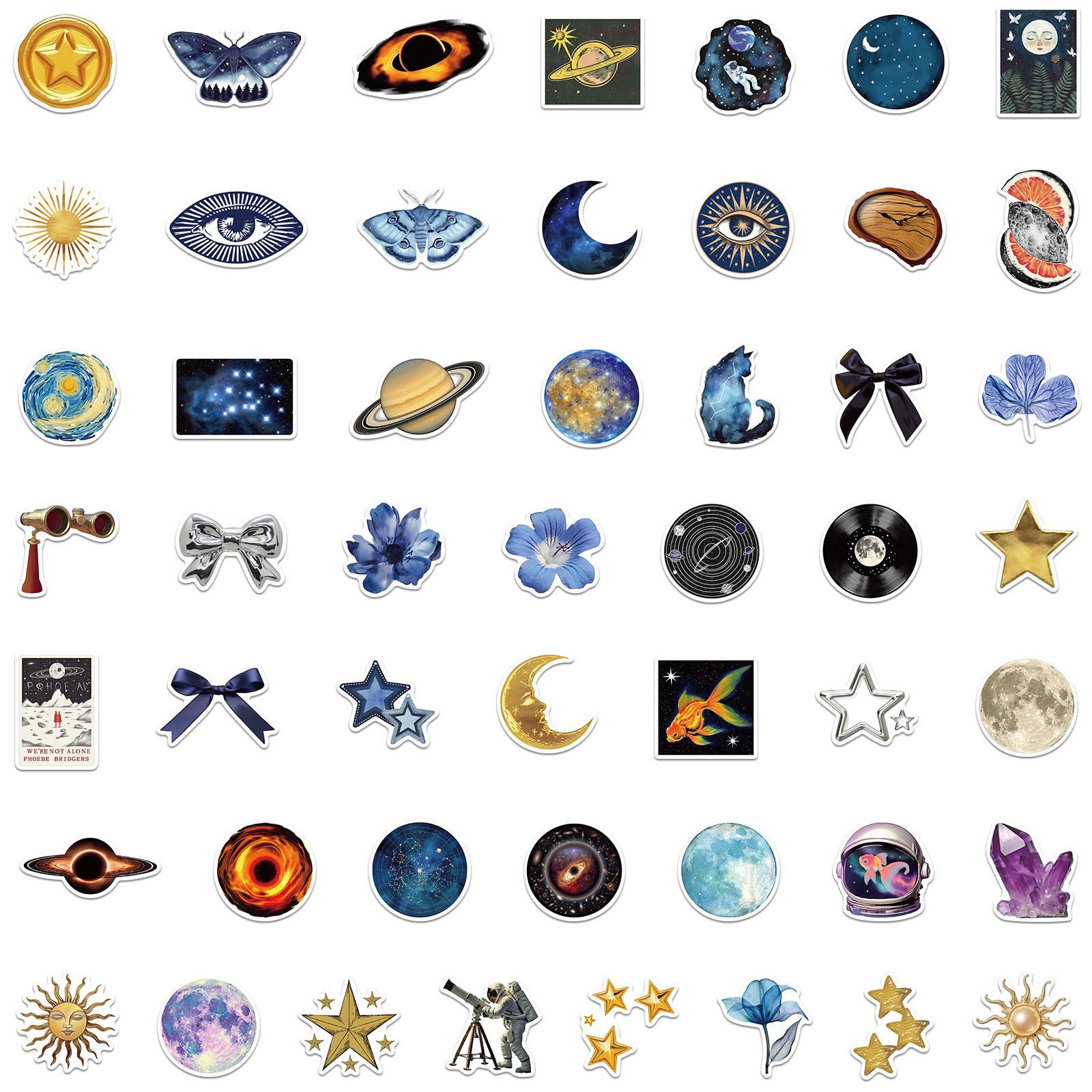

50 шт. Наліпки Всесвіт Планета Мистецтво Естетика для DIY Телефон Гітара Ноутбук Блокнот Валіза Чашка Водонепроникна Наліпка Дитячі Іграшки