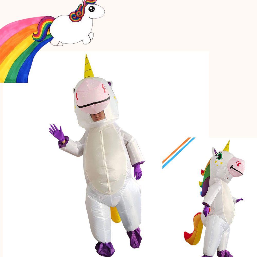 Inflatable Unicorn Costume Cosplay Adult Birthday Party Halloween Props Supplies