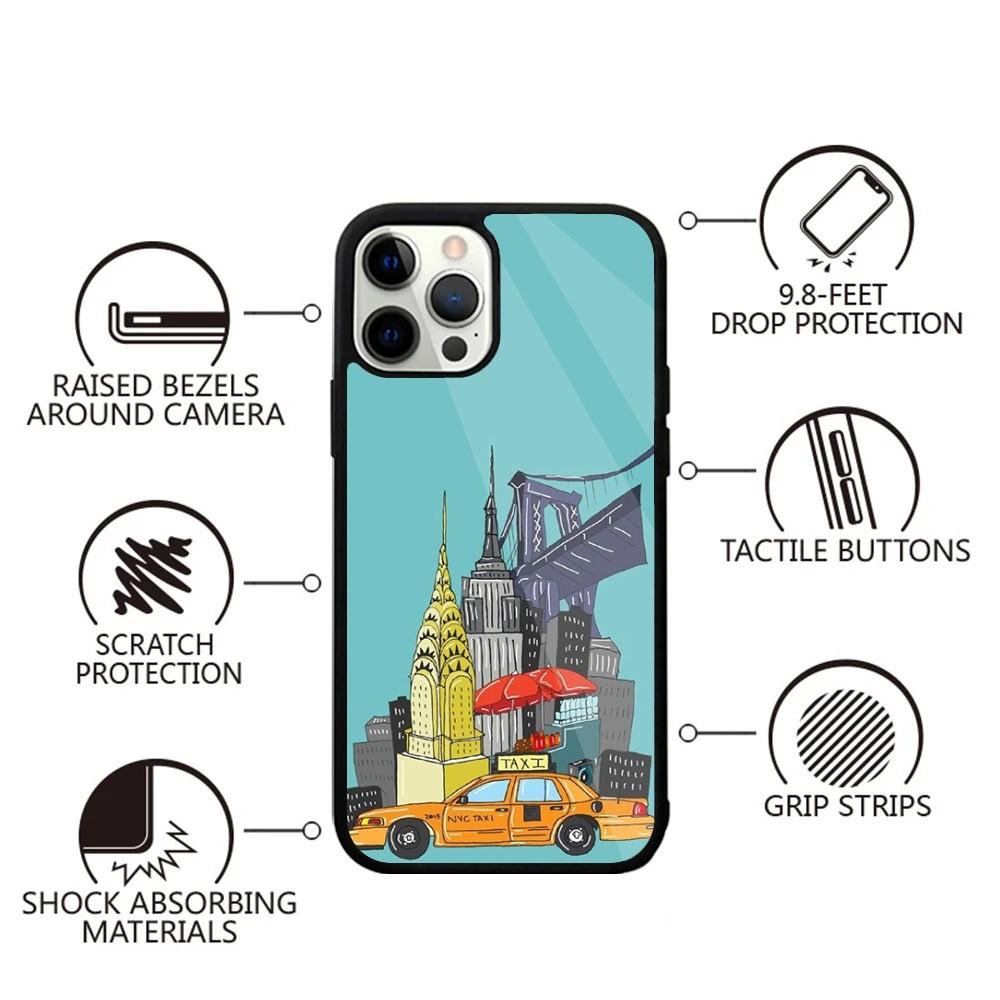 New York USA Tourist Attractions Phone Case For iPhone 15,14,13,12,11,Plus,Pro,Max Mini Magsafe Magnetic Wireless Charging