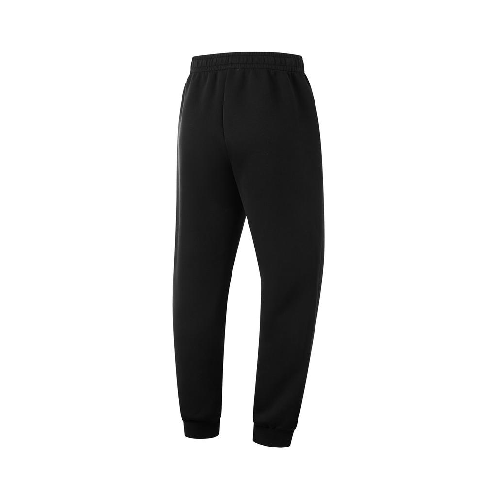Li-Ning Simple Solid Color Mid Waist Comfortable Breathable Cuffed Knitted Sports Pants Men bottoms Black AKLU553-1