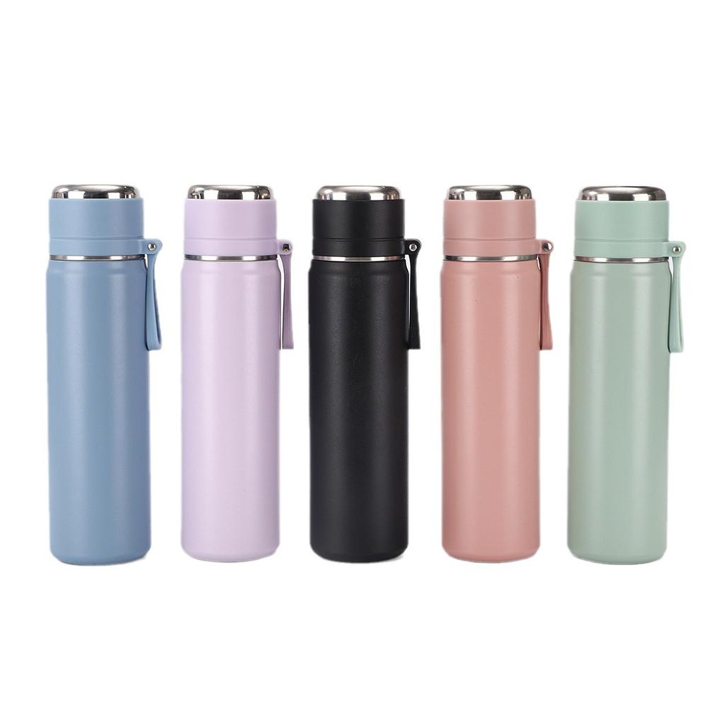 Stainless Tea Drink and Water Separation Sling Vacuum Mug Stylish Portable Student Water Mug Jump Cap Straight Cup Durable