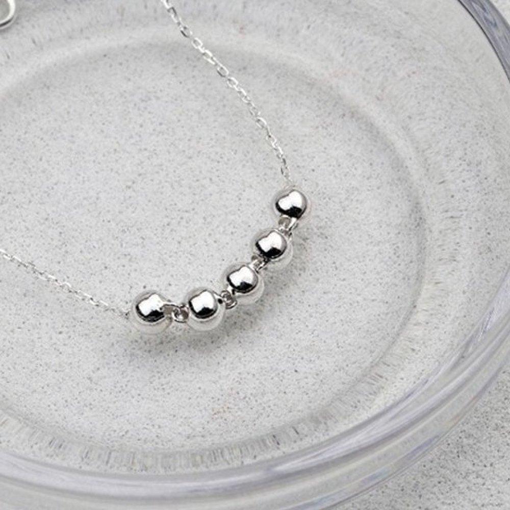[As Little] Silver Chain Anklet 925 Point Ball Summer Fashion