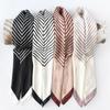 Elegant Striped Satin Square Scarf