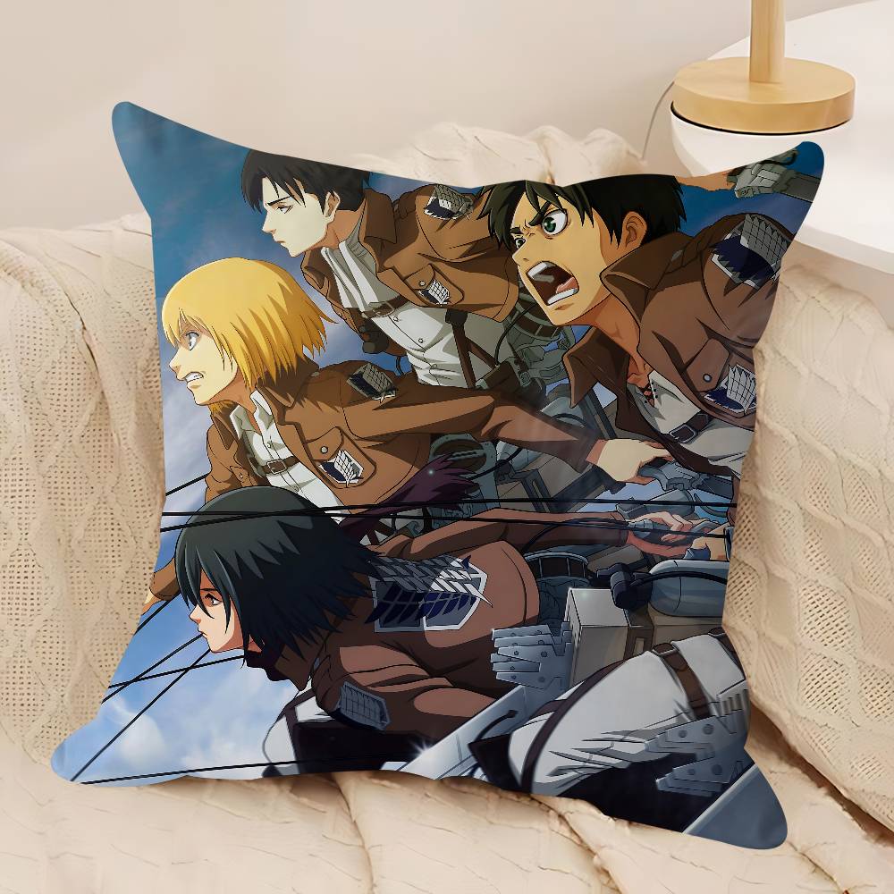 Anime Attack ON Titan Dekorativ Rumsestetik Kuddöverdrag Heminredning Sovrum Soffa Säng Soffa Kuddöverdrag 45x45