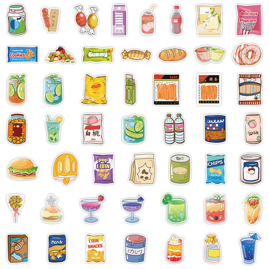 50 Casual Little Zero Graffiti Stickers Computer Guitar Mobile Phone Decoration Stickers Waterproof Creative Children's Cartoon Stickers