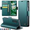 Magnetische Leder Geldbörse Multi-Karten Handyhülle für Samsung Galaxy Z Fold 7 6 5 Fold6 Fold5 Stoßfeste Ständer Hülle Rückentasche
