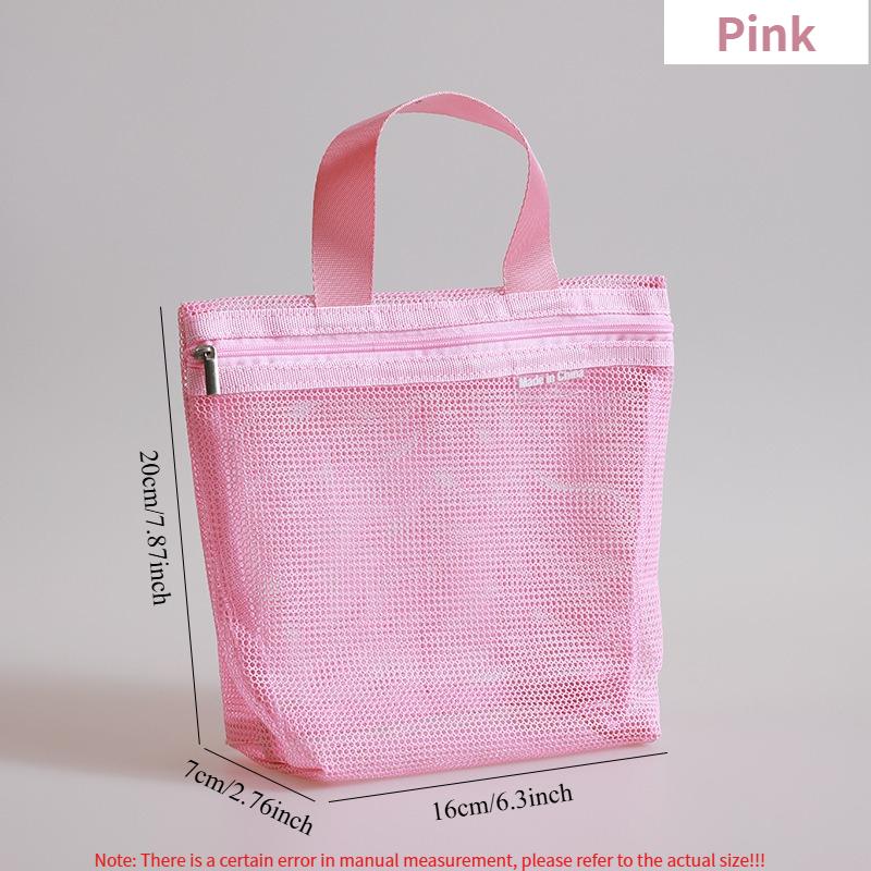 Mesh Shower Bag Quick-Dry Caddy with Zipper for Bathroom, Gym, Travel, Camp, Beach, for Sunscreen, Dorm & College Essentials