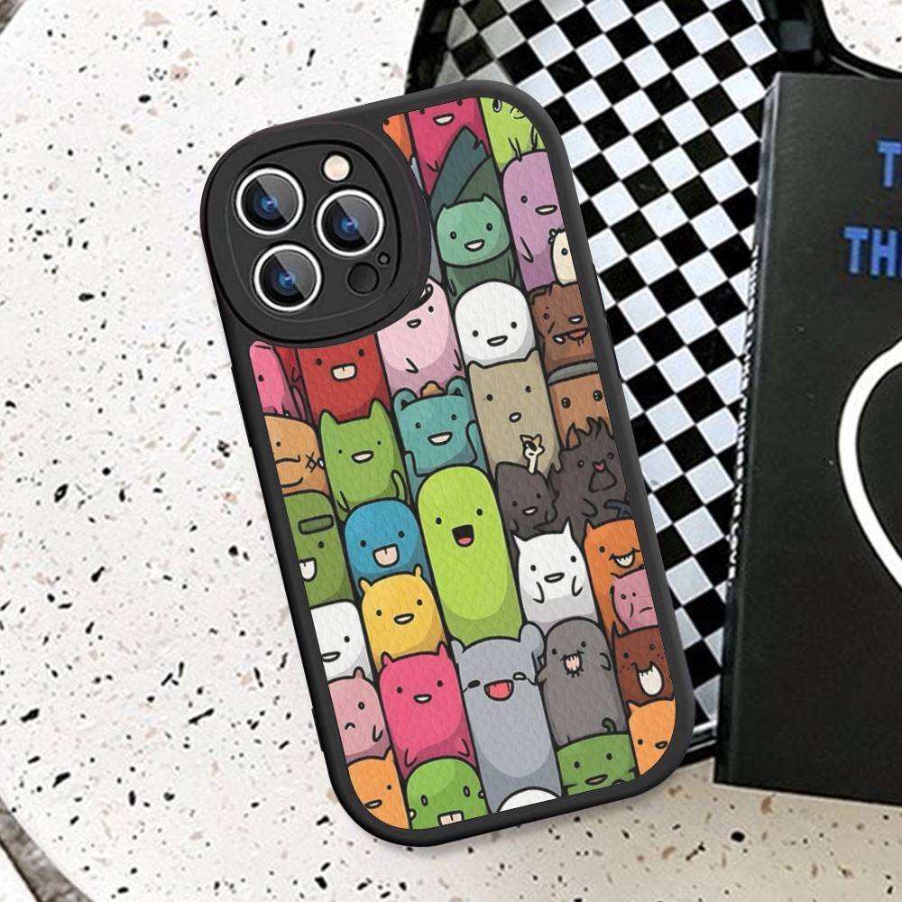 Cute Little Monster Phone Case Hard Leather For iPhone 16 15 14 13 12 Mini 11 14 Pro Max Xs X Xr 7 8 Plus Fundas