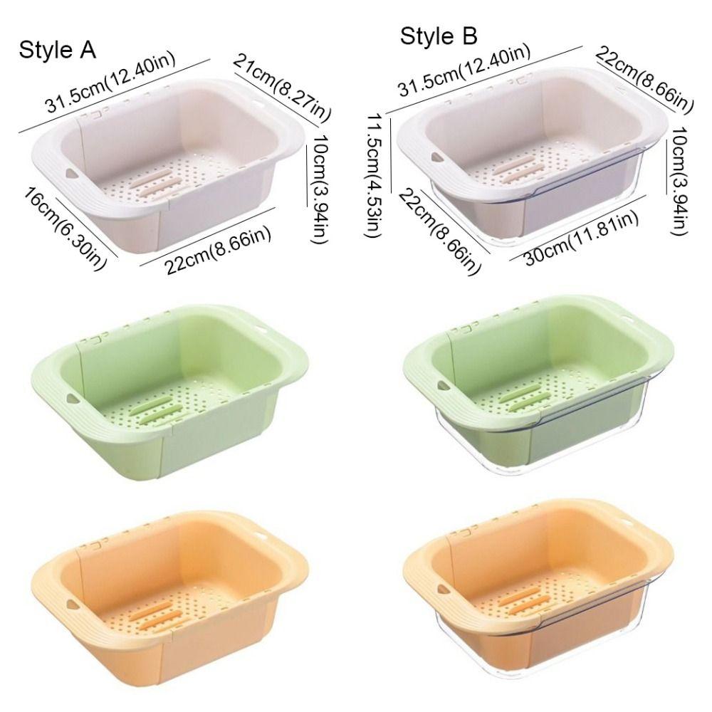 Retractable Fruits Cleaning Basket Large Capacity Vegetable Washing Basin  Vegetable Washing