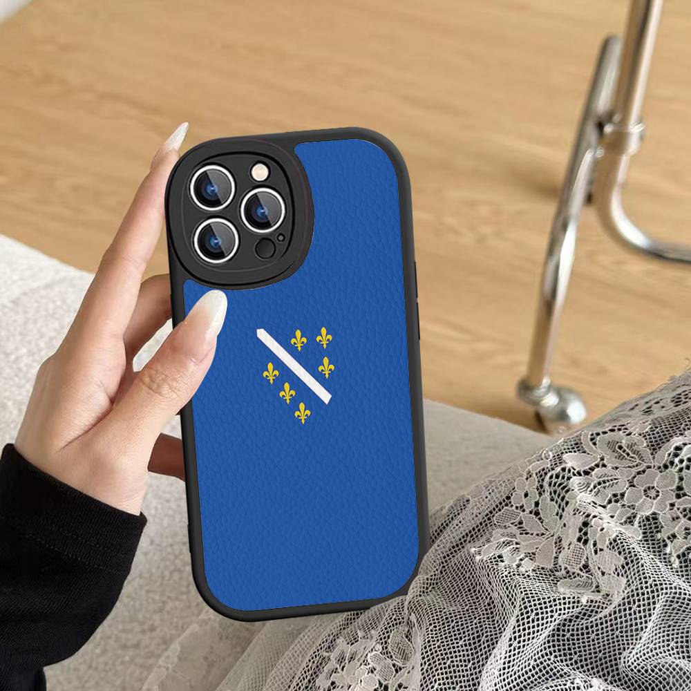 Bośnia i Hercegowina Skórzane Etui na Telefon Dla IPhone 16 15 14 17 Pro Max 11 12 Mini Plus Miękka Obudowa