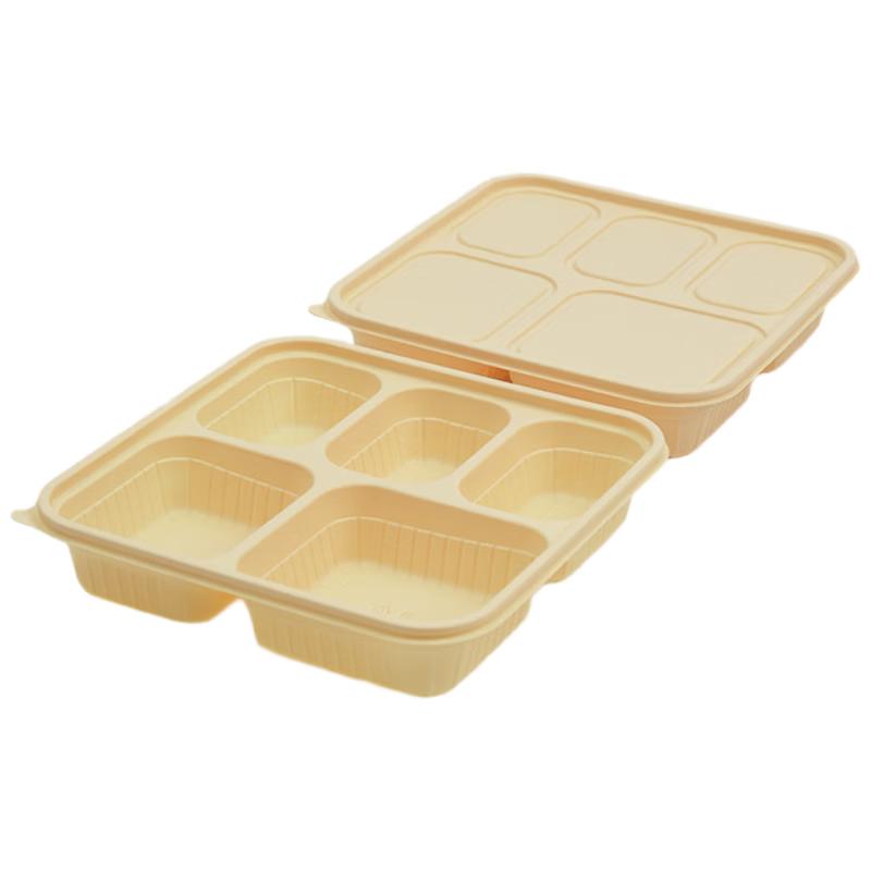 Biodegradable Corn Starch 5-Compartment Disposable Lunch Box