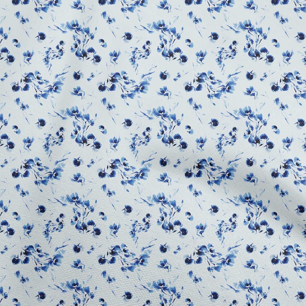 oneOone Cotton Flex Light Blue Fabric Abstract Floral Sewing Craft Projects Fabric Prints By Yard 40 Inch