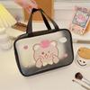 Korean Cartoon PVC Cosmetic Bag: Cute, Large Capacity, PU Portable Toiletry Storage