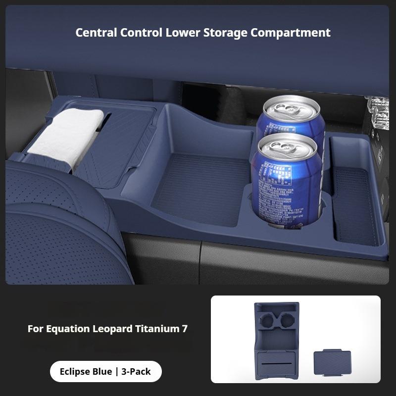 For BYD Ti7 Formula Leopard Titanium 7 Center Console Lower Storage Boxsilicone Storage Box Center Console Modify Anti-slip Pad