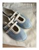 Velcro casual sports shoes women's versatile ballet Mary Jane leather red flat shoes tide