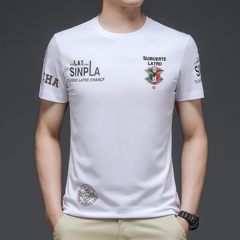 

Мужская футболка Mingdishu в корейском стиле из меркантильного хлопка с круглым вырезом и короткими рукавами L