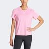 Adidas T Shirts Women's Pink Crew Neck Moderate Straight Fit IS4215