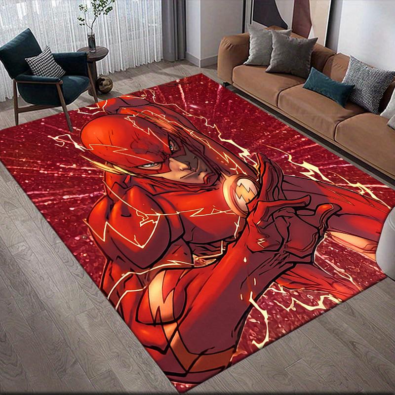 

Flash Comics Anti-Slip Rug, Rectangular Carpet for Game Room & Living Area Decor 60x90cm
