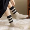 10 Pairs of Women's Color Blocking Ribbed Banded Mid-calf Socks