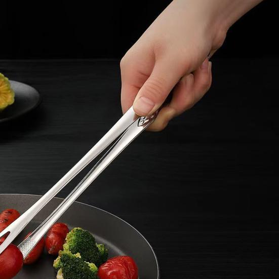 Uzun Izgara Maşası Paslanmaz Çelik Barbekü Biftek Klipsi Kaymaz Tutacaklı Mutfak Pişirme Aleti Izgara Pişirme Aksesuarları için