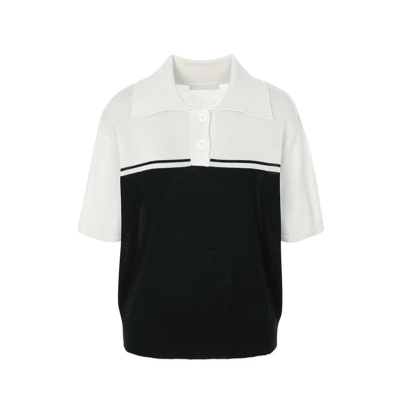 VISITINNEWYORK Wide Flat Collar Mixed Color Knit (Vz4Sk20)