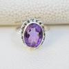 Natural Amethyst Ring, 925 Sterling Silver Ring, Oval Designer Ring, February Birthstone Promise Ring, Handmade Ring