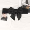Adjustable Wide Side Elastic Vintage Korean Belt Women Waistbands Large Bow Dress Decoration