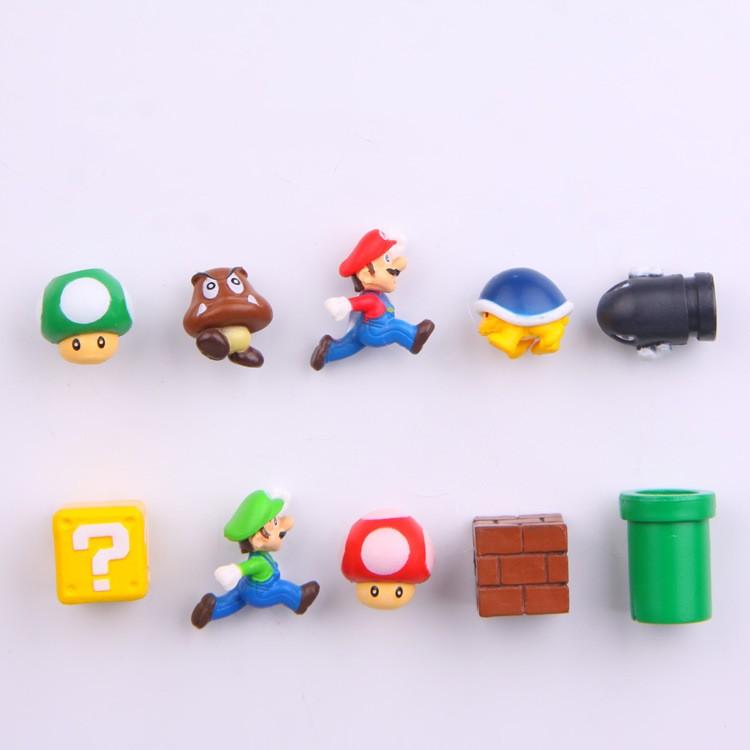 

3D Mario Fridge Magnet Sticker Figurine Kawaii Cartoon Decoration Anime Mario Fridge Sticker Figure Refrigerator Ornament Gifts
